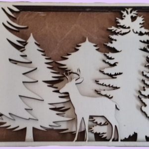 3D Layered Deer in Woods Sign, Perfect for Wedding, Anniversary, Valentines