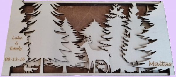 3D Layered Deer in Woods Sign, Perfect for Wedding, Anniversary, Valentines