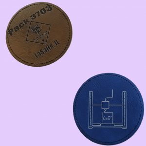 3" Round Engraved Leather Patch